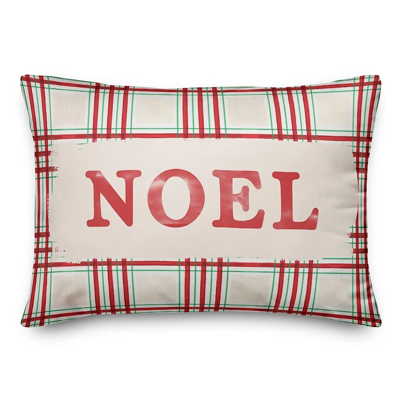 Noel Plaid Throw Pillow
