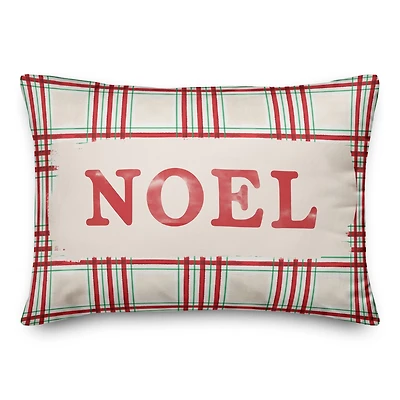 Noel Plaid Throw Pillow