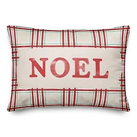Noel Plaid Throw Pillow