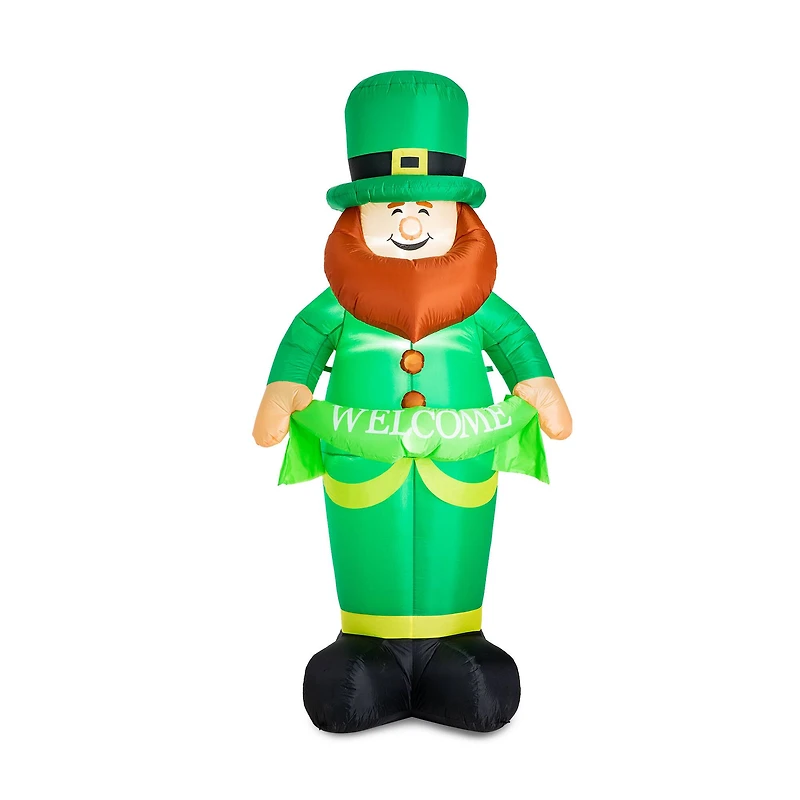 Glitzhome® 8ft. Lighted St. Patrick's Day Leprechaun Inflatable Décor