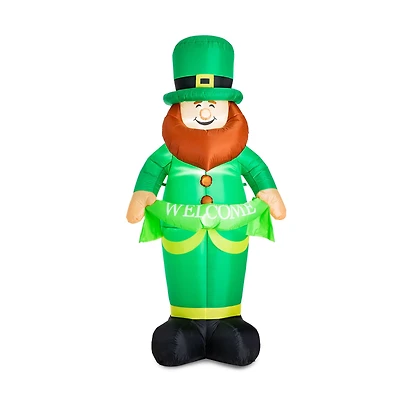 Glitzhome® 8ft. Lighted St. Patrick's Day Leprechaun Inflatable Décor