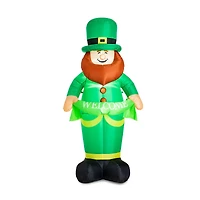 Glitzhome® 8ft. Lighted St. Patrick's Day Leprechaun Inflatable Décor