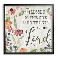 Stupell Industries Blessed One Who Trusts The Lord Spring Florals Framed Wall Art