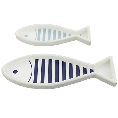 White Wood Fish Tray Set