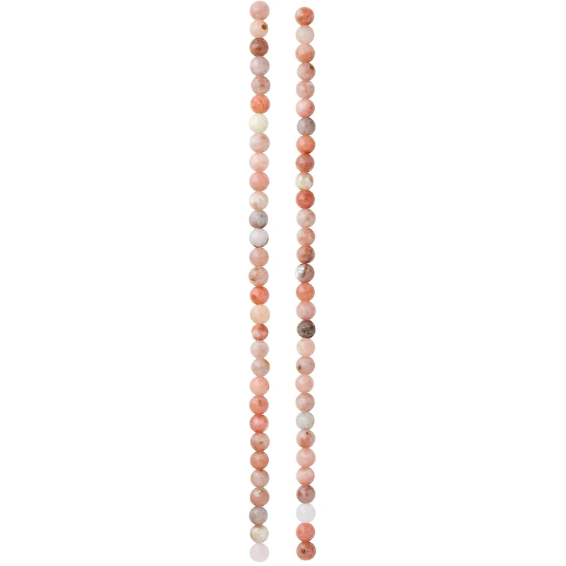 12 Pack: Pink Mix Sesame Jasper Round Beads, 4mm by Bead Landing™
