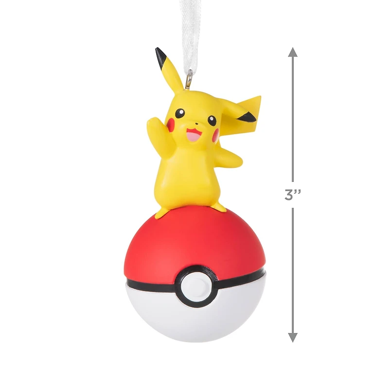 Hallmark 3" Pokémon™ Pikachu on Poké Ball Ornament