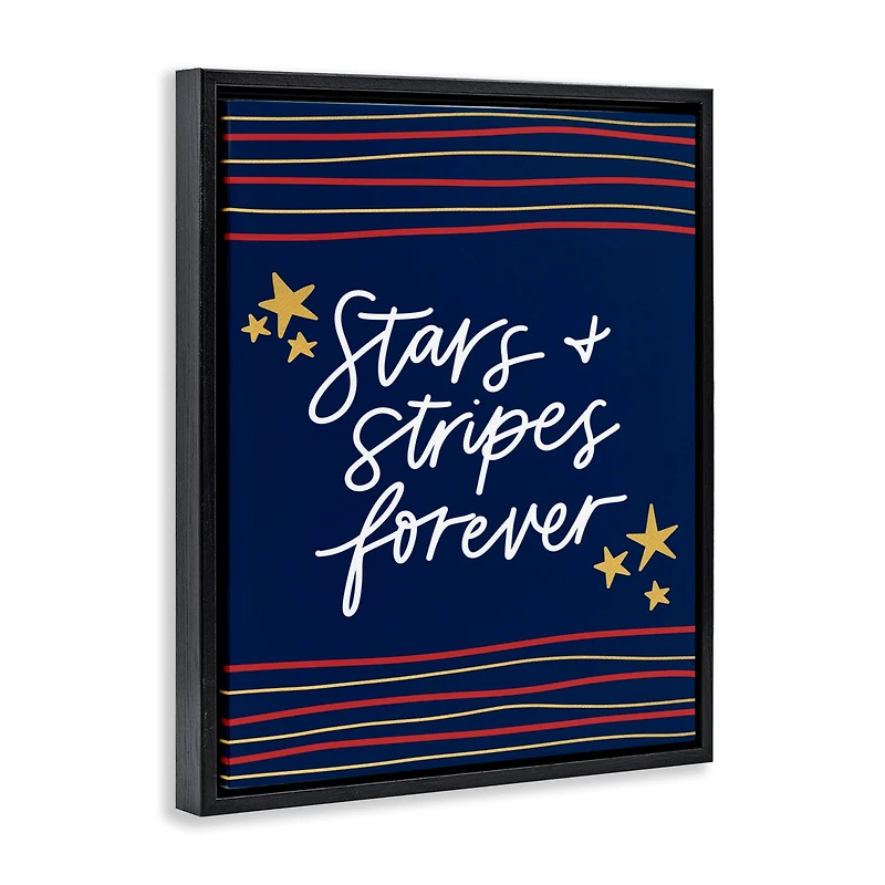 Stupell Industries Stars Stripes Forever Americana Independence Day Floater Framed Art
