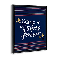 Stupell Industries Stars Stripes Forever Americana Independence Day Floater Framed Art