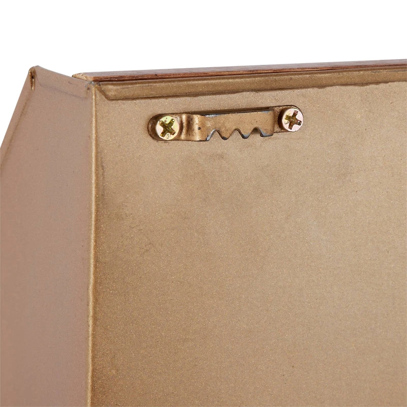 Brown Metal Industrial Wall Shelf, 22" x 16" x 5"