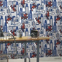 RoomMates Blue Spider-Man Cityscape Peel & Stick Wallpaper