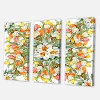Designart - Blooming White and Orange Tulips II