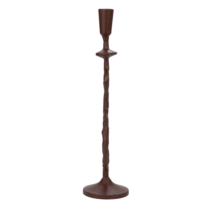 Hello Honey® 15" Brown Decorative Cast Metal Taper Candle Holder