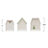 Hello Honey® White Embossed Stoneware House Plates, 12ct.