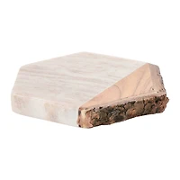 Hello Honey® 4" Hexagon Marble & Acacia Wood Coasters Set