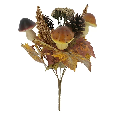14" Mushroom & Berry Mixed Fall Bush by Ashland®