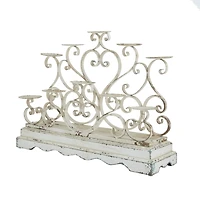 White Iron French Country Candelabra, 18" x 23" x 8"