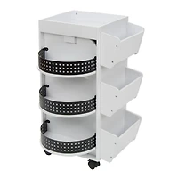 Studio Designs White & Black Swivel Mobile Organizer Cart