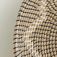 Set of 3 Natural Brown Seagrass Traditional Abstract Wall Decor, 29", 24", 20"