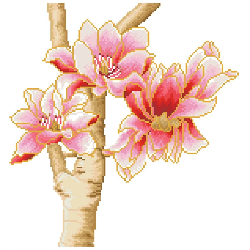 Diamond Dotz® Intermediate Magnolias On Blue Diamond Painting Kit