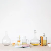 Hello Honey® 3.5qt. Clear Hand-Blown Etched Round Reclaimed Glass Pitcher