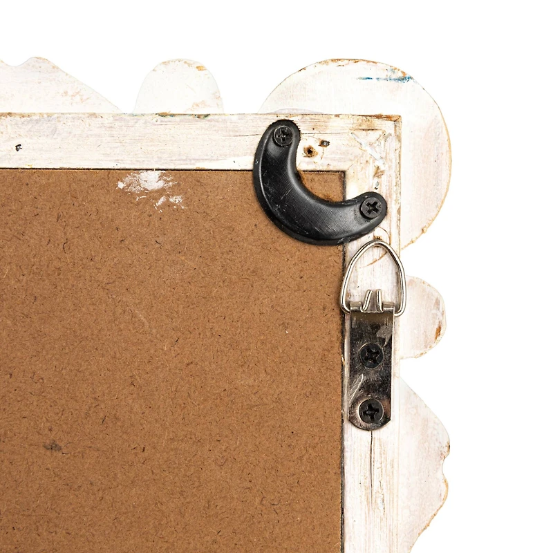 Hello Honey® 25.75" White Square Raised Dowel Wood Wall Mirror