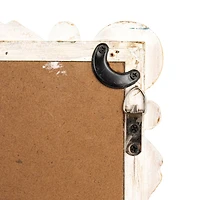 Hello Honey® 25.75" White Square Raised Dowel Wood Wall Mirror