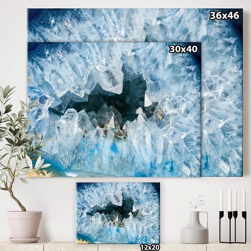 Designart - Geode Interior with Light Blue crystals