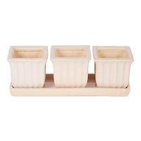 Square Ceramic Small Planter Set
