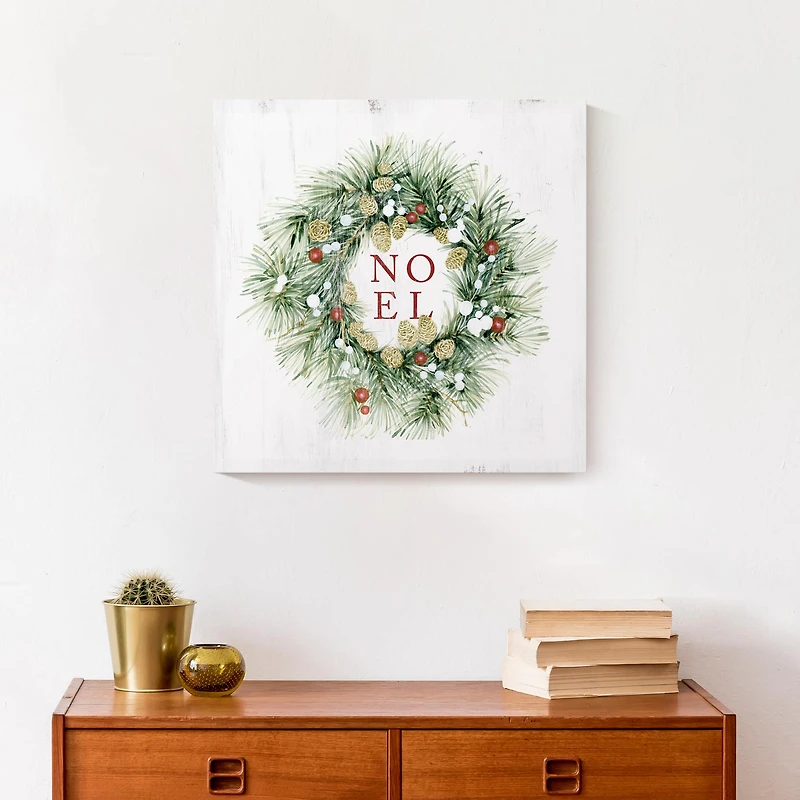 Christmas Wreath Noel Canvas Wall Art