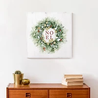 Christmas Wreath Noel Canvas Wall Art