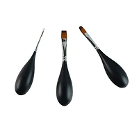 Mixed Media 3 Piece Egg-Shaped Round, Filbert & Bright  Paint Brush Set by Artist's Loft®