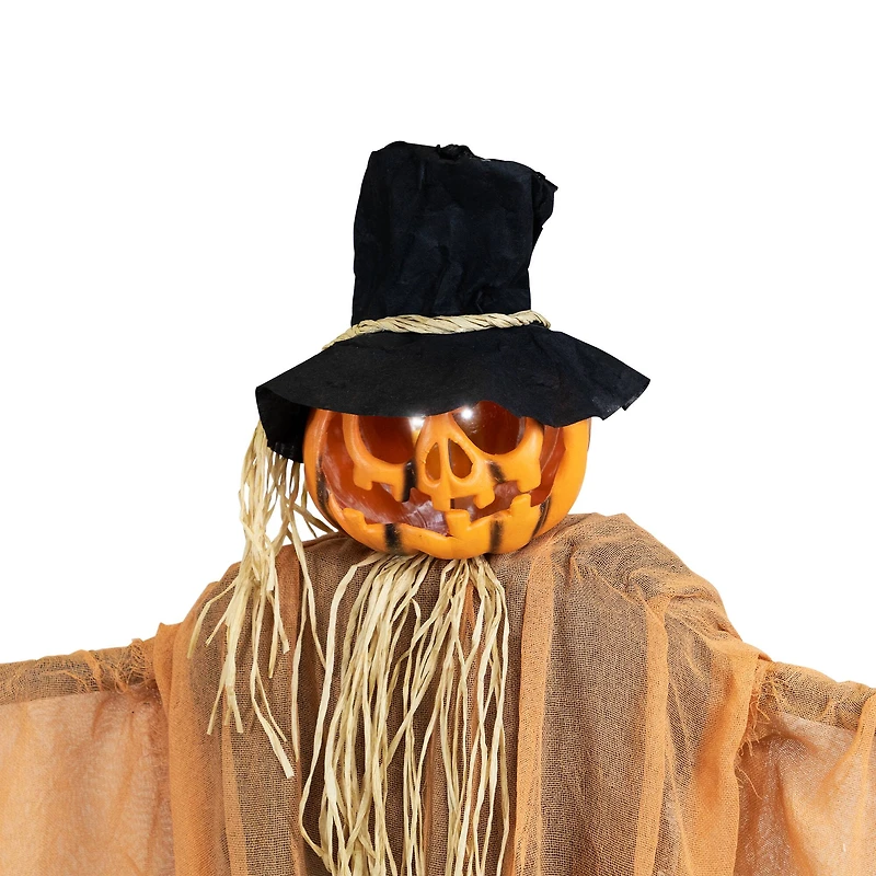 6ft. Animated Jack-O'-Lantern Scarecrow Halloween Decoration