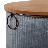 Set of 3 Brown Metal Farmhouse Storage Bench, 23", 48"