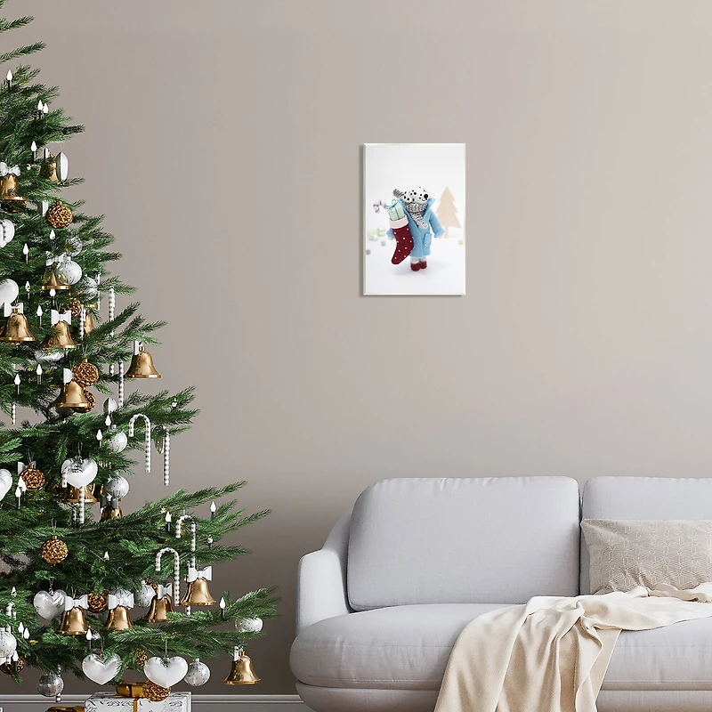 Stupell Industries Dalmatian Christmas Stocking Scene Wall Plaque Art