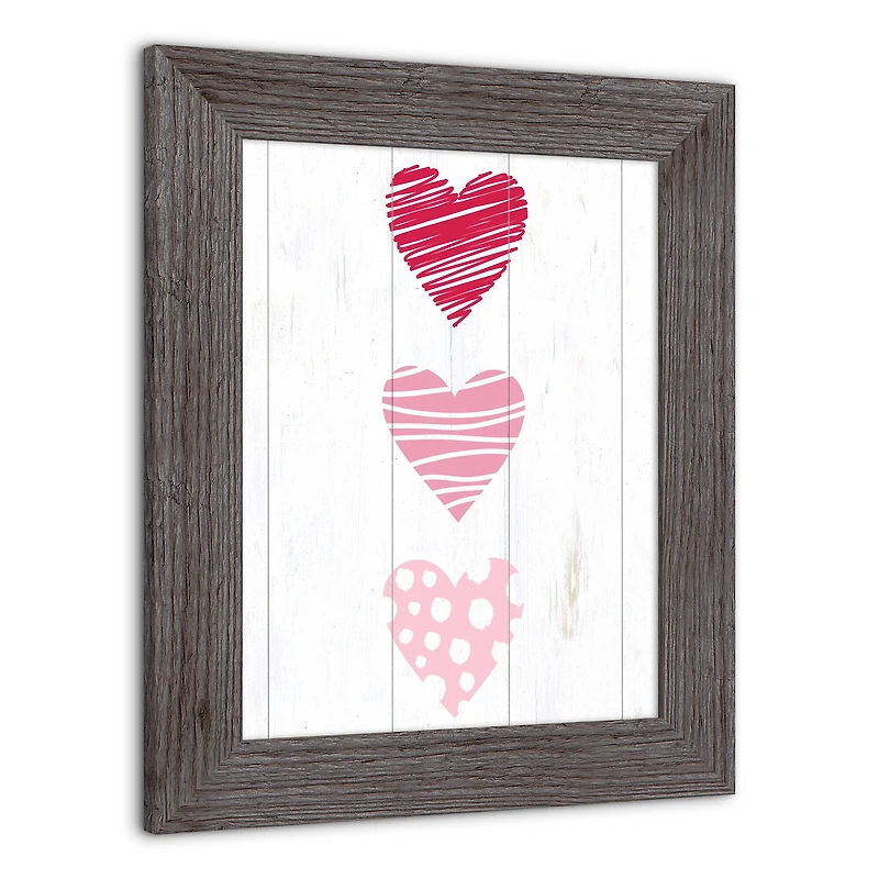 Tri Hearts Western Gray Framed Print