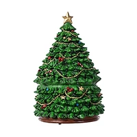 Glitzhome® 100mm Christmas Resin Lighted Musical Snowflakes Christmas Tree Waterglobe