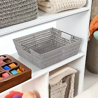 Simplify Shelf Storage Rattan Tote Basket