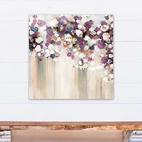 Painted Purple Flowers 24" x 24" Canvas Wall Art