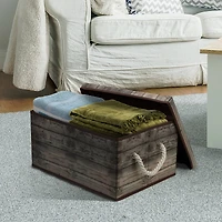 Sorbus 16.5" Rustic Wood Pattern Storage Box