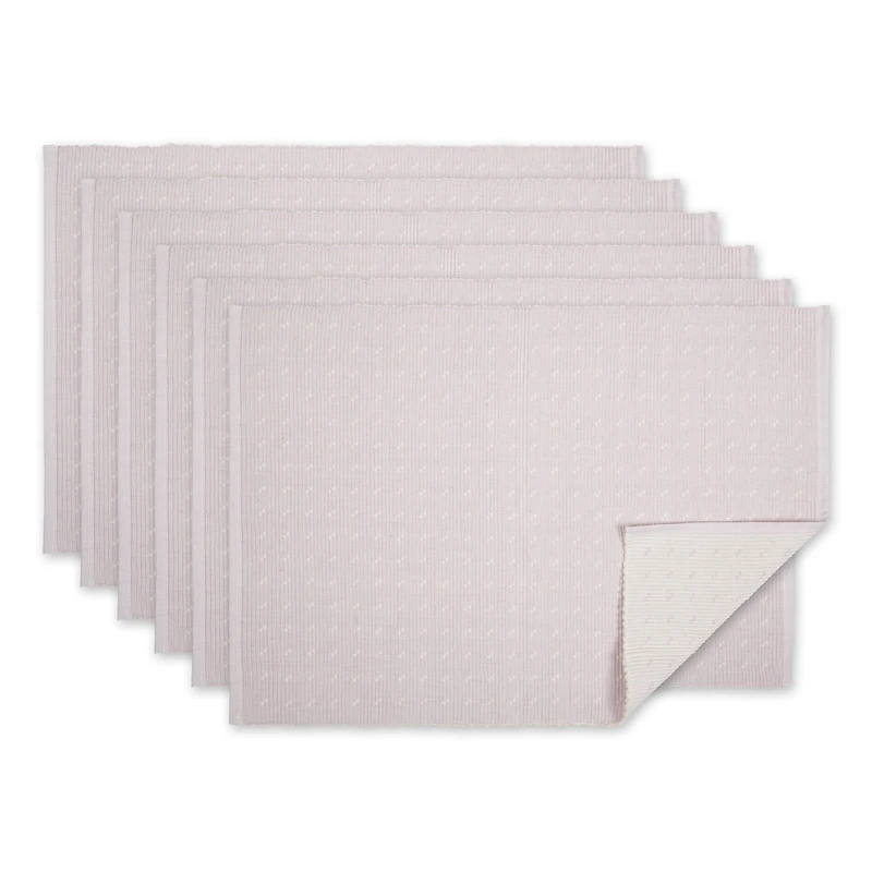 DII® Lavender Fog Dobby Dots Rib Placemat (Set of 6)