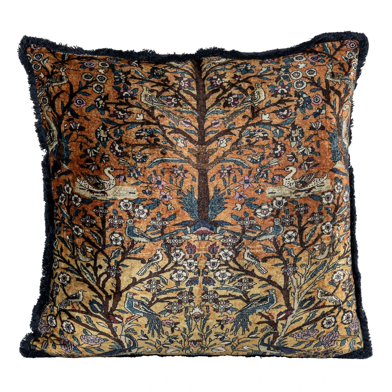 Hello Honey® 20" x 20" Global Tapestry Velvet Pillow with Fringe