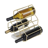 13" Gold Metal Modern Wine Holder Rack