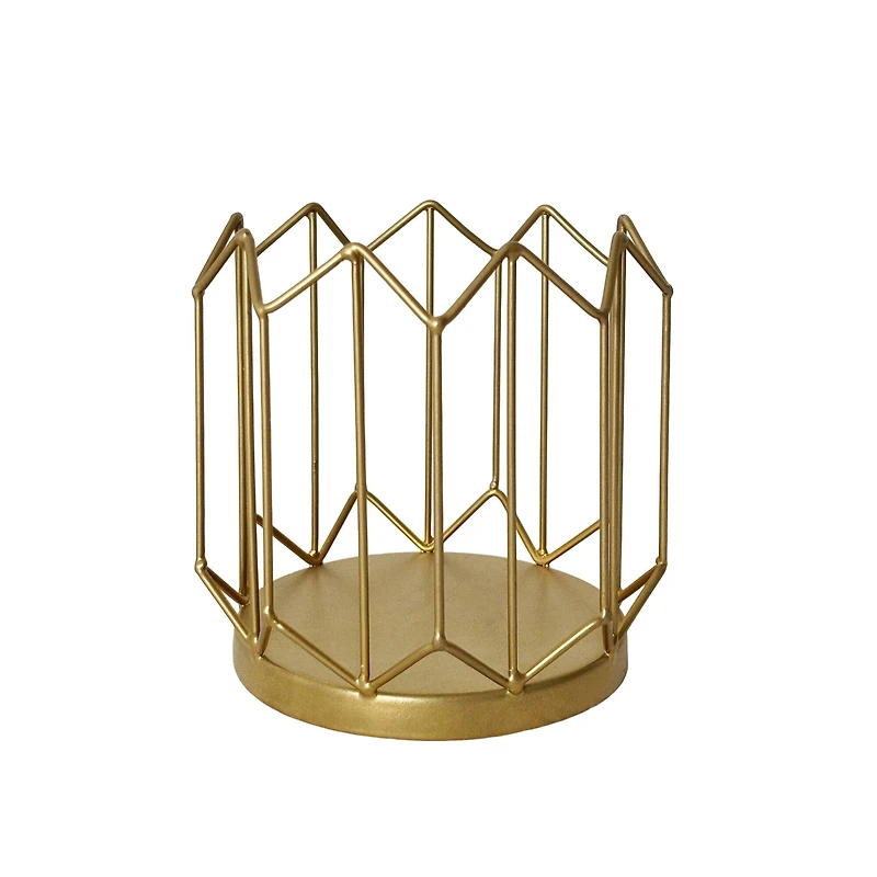4.75" Gold Geometric Metal Candle Holder by Ashland®