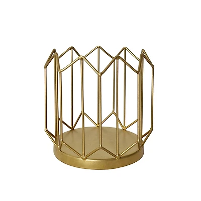 4.75" Gold Geometric Metal Candle Holder by Ashland®