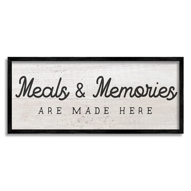 Stupell Industries Meals & Memories Made Here Rustic Kitchen Sign Framed Wall Art