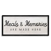 Stupell Industries Meals & Memories Made Here Rustic Kitchen Sign Framed Wall Art
