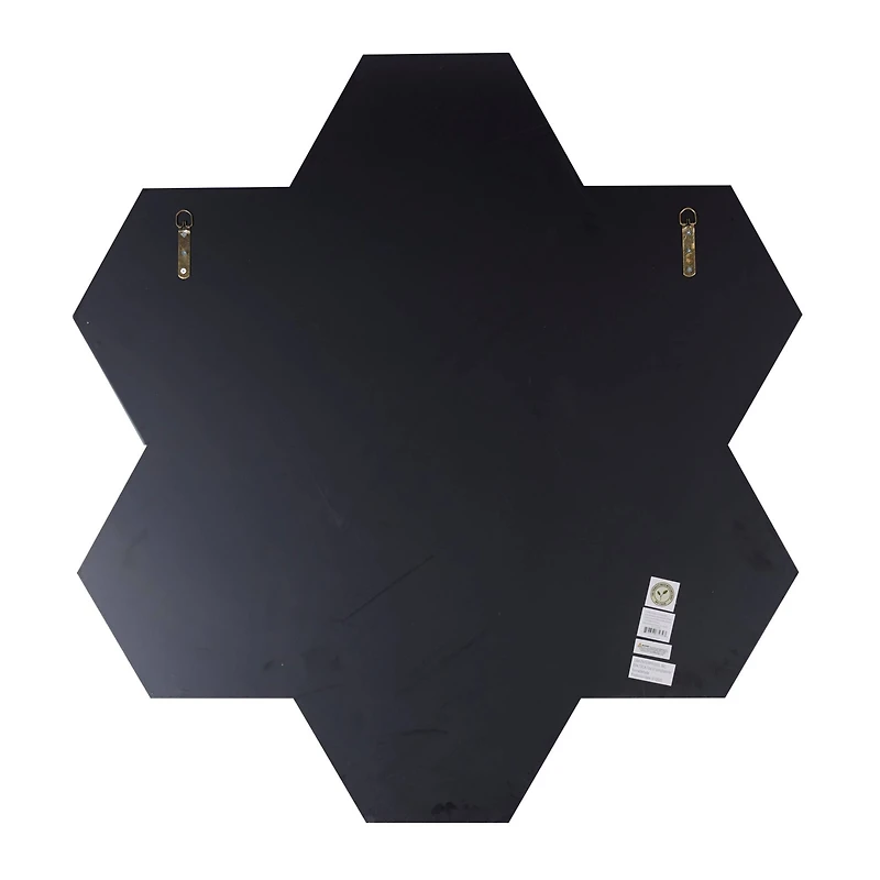 41" Silver Glass Glam Hexagon Wall Mirror