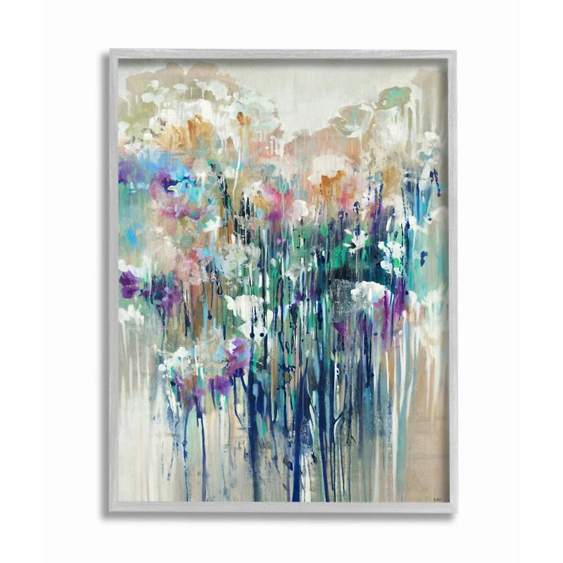 Stupell Industries Abstract Blue Purple Drip Framed Wall Art