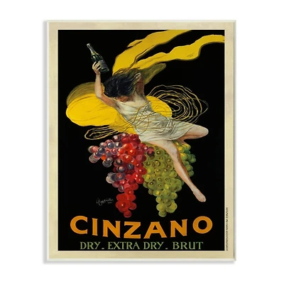 Stupell Industries Cinzano Vintage Poster Wine Design Wall Plaque