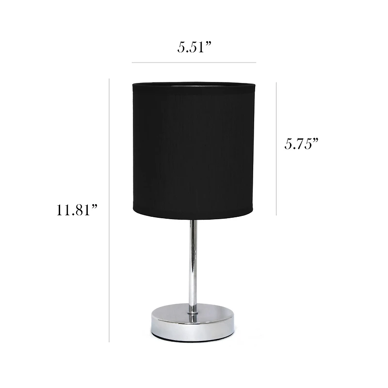 Simple Designs Chrome Mini Table Lamp
